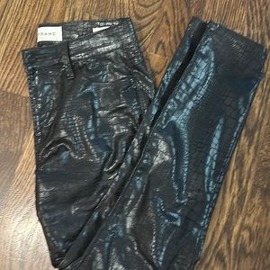 Frame black faux leather pants le high skinny fit size 26
